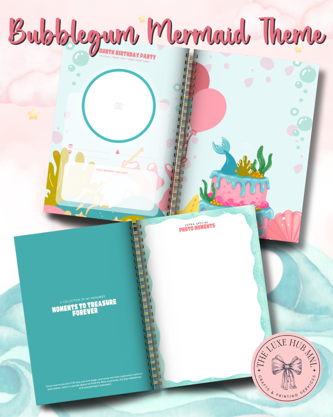 Bubblegum Mermaid Baby Memory Book