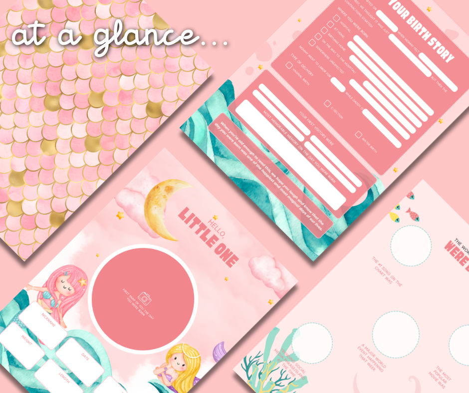 Bubblegum Mermaid Baby Memory Book