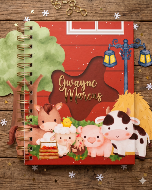 Barn Animals Baby Memory Book | Personalized Baby Memory Keeper