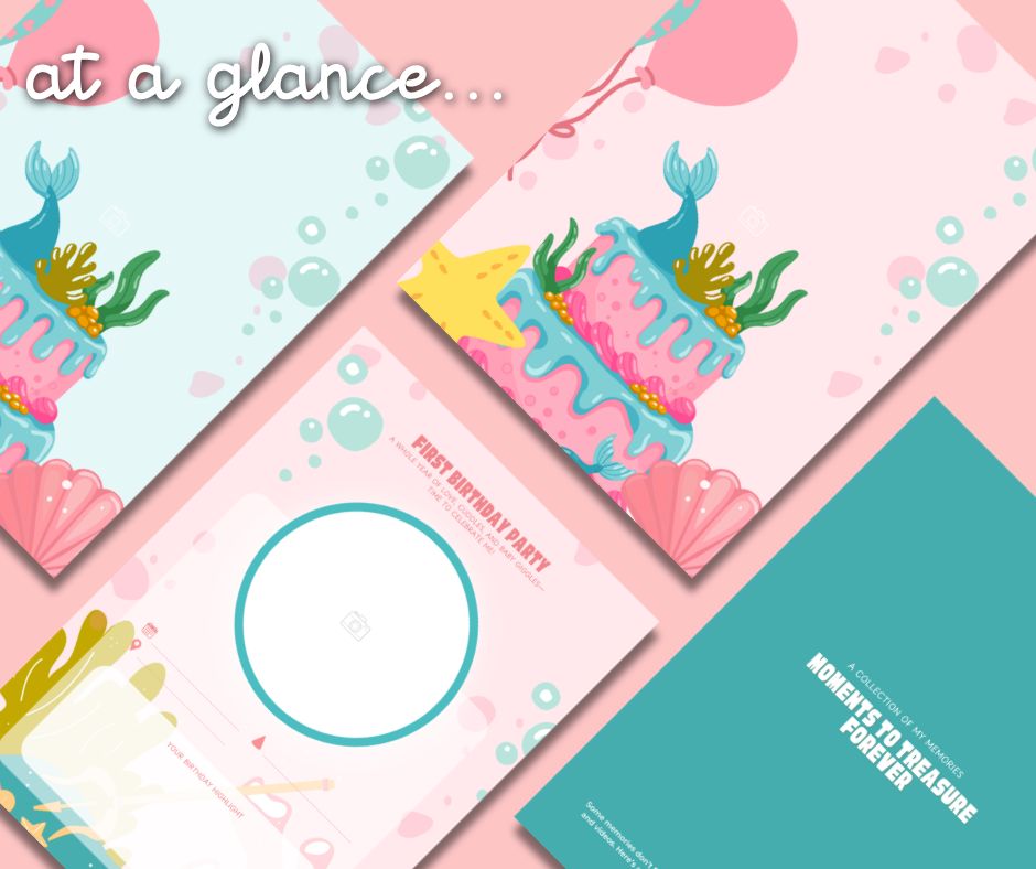 Bubblegum Mermaid Baby Memory Book