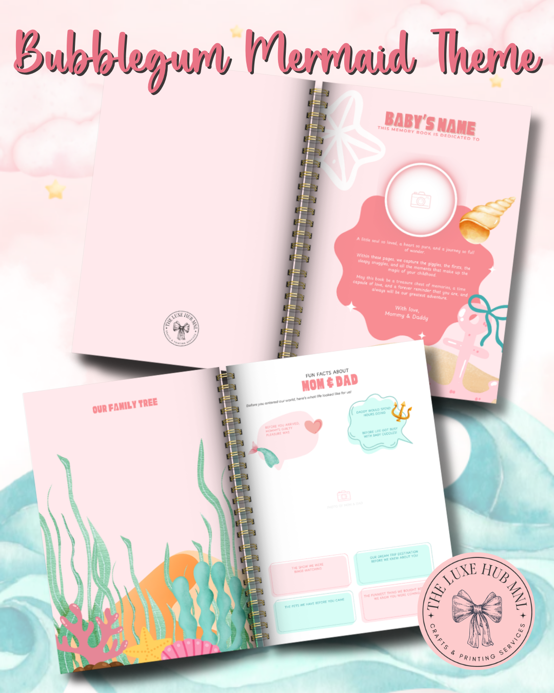 Bubblegum Mermaid Baby Memory Book