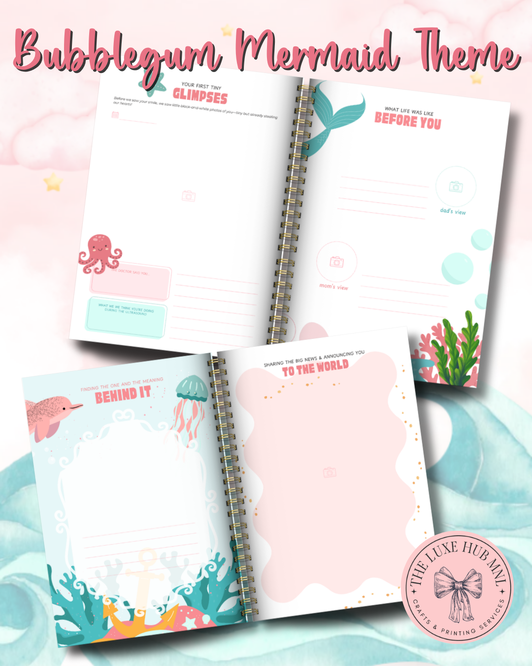 Bubblegum Mermaid Baby Memory Book