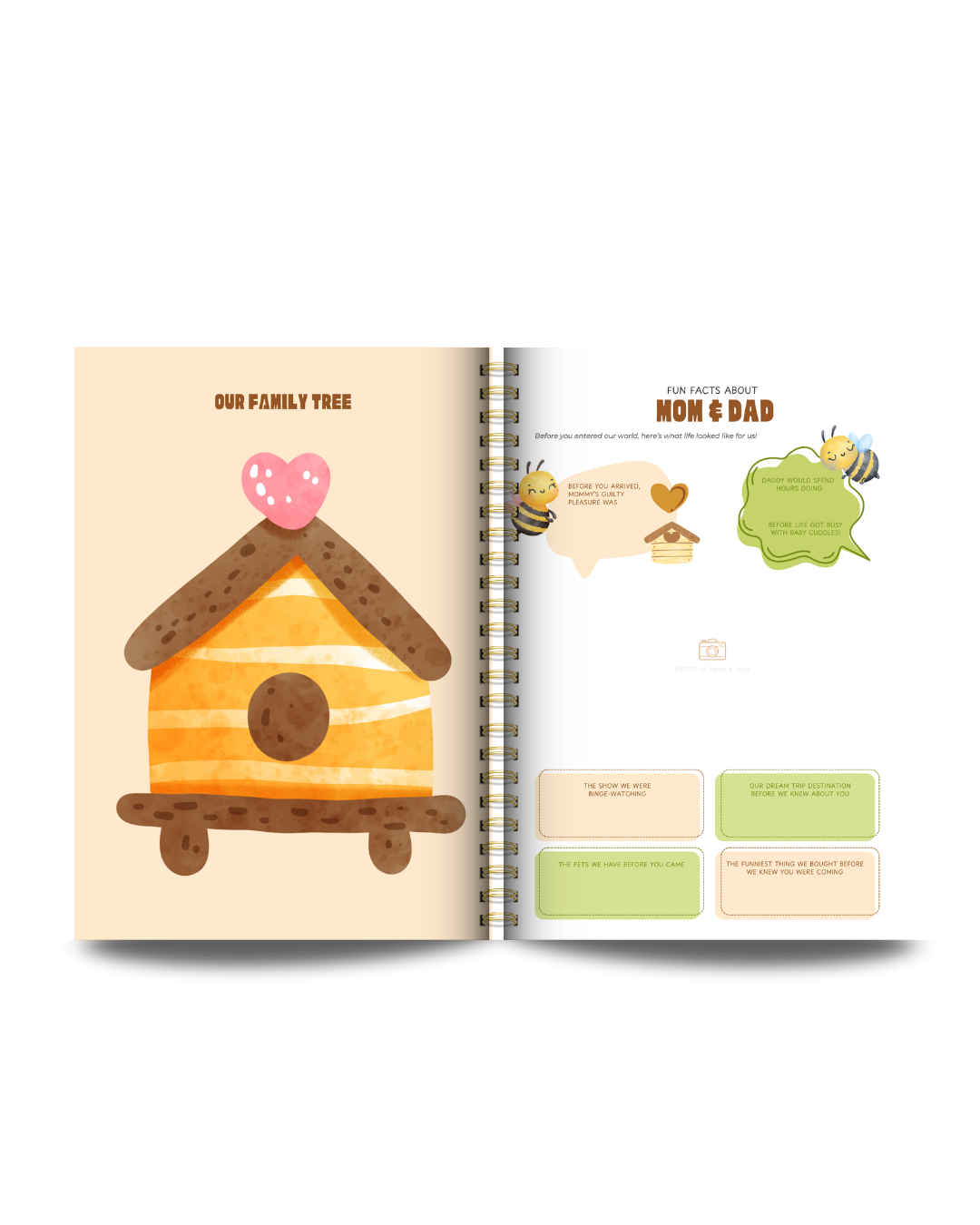 Honey Bee Theme Baby Memory Book