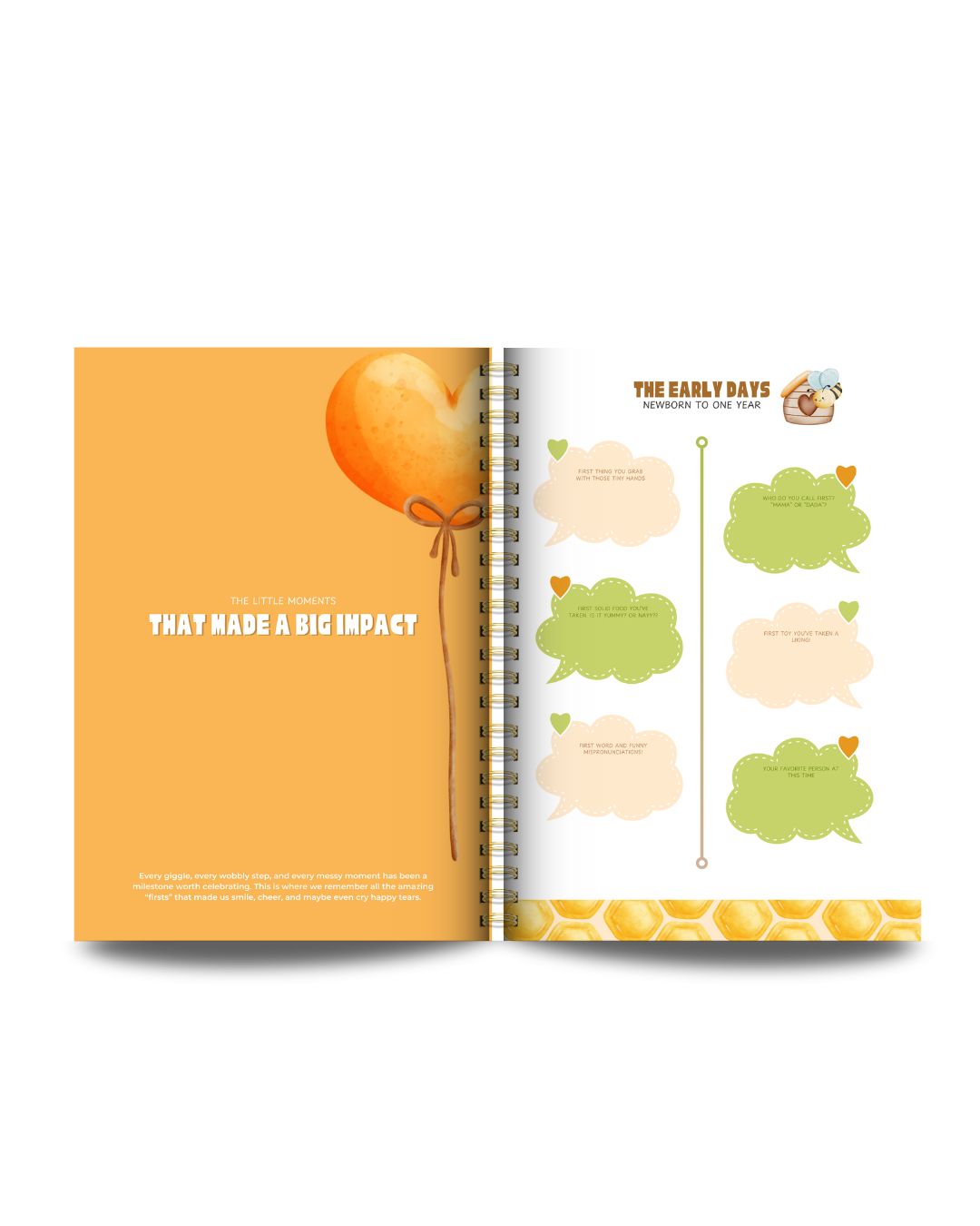 Honey Bee Theme Baby Memory Book
