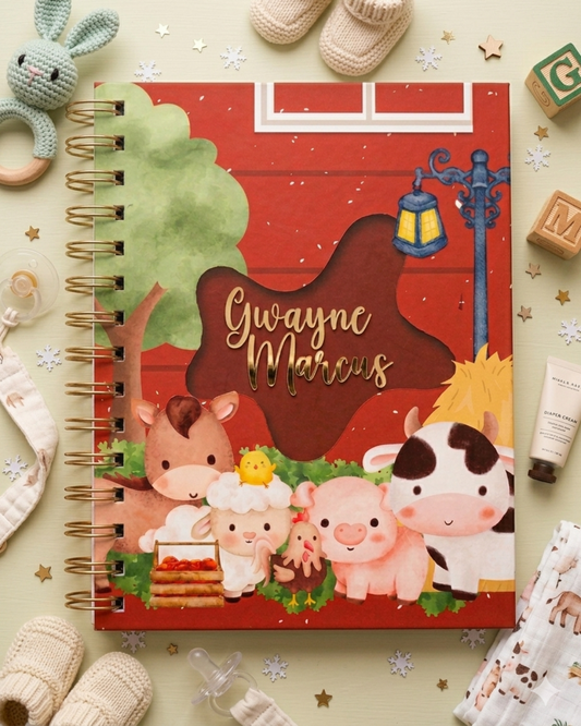 Barn Animals Baby Memory Book | Personalized Baby Memory Keeper