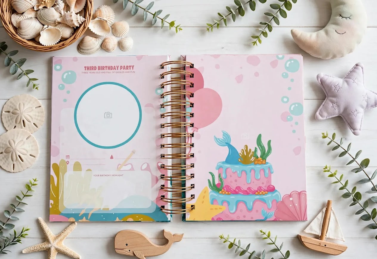 Bubblegum Mermaid Baby Memory Book