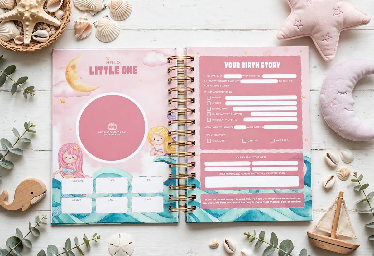 Bubblegum Mermaid Baby Memory Book